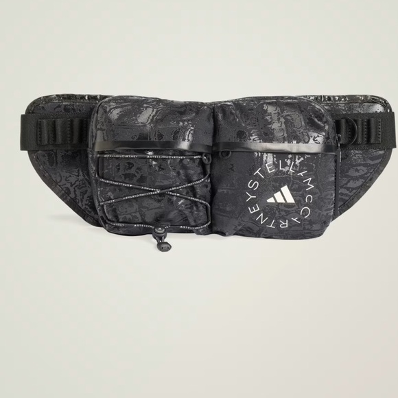NWT ADIDAS by Stella McCartney BUMBAG SHINE crossbody bag black croc pattern OS - Picture 8 of 14